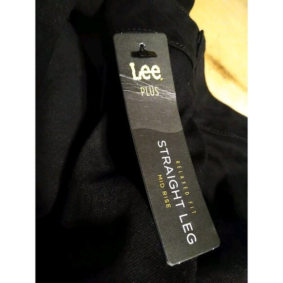 Lee Jeans Women Plus 24W Black Onyx Denim Relaxed Fit Straight Leg Mid Rise NWT - Picture 6 of 9